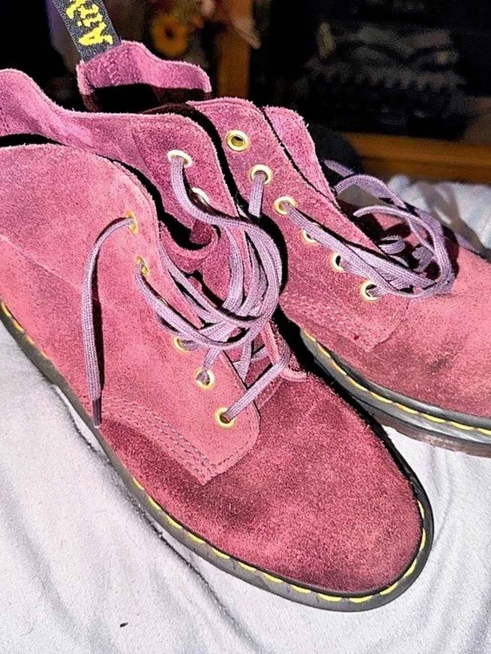 Dr. Martens 101 Plum Suede Boots • Women’s Size 6